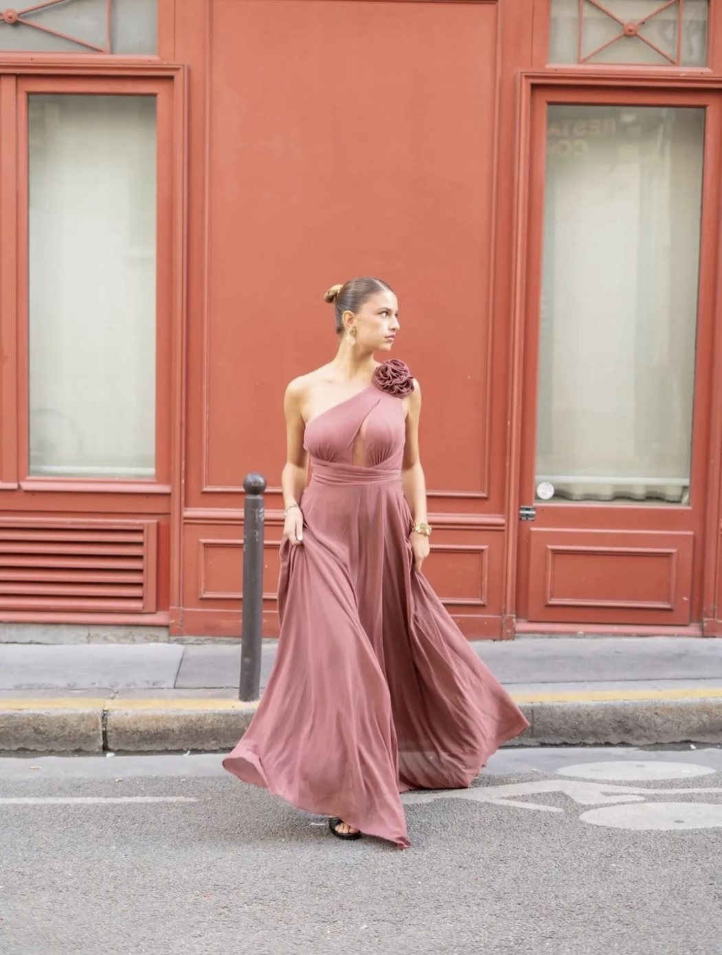 Vestido Maldivas en rosa empolvado